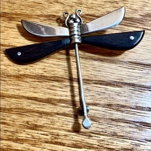 Vintage Taxco Mexico Sterling Dragonfly Brooch by Taller Delgado